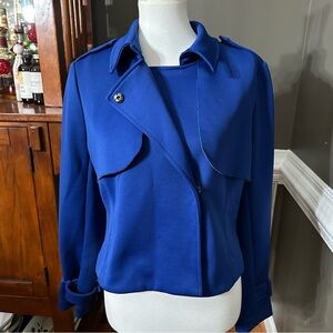 Robert Rodriguez designer Royal Blue Moto Trench Style Jacket.  Women Medium